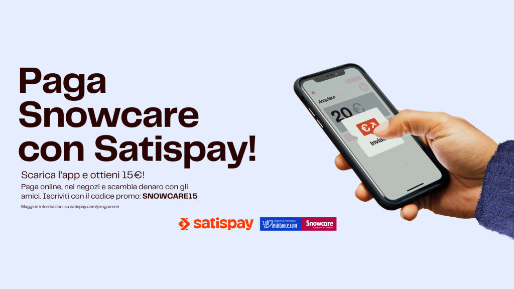 Paga Snowcare con Satispay