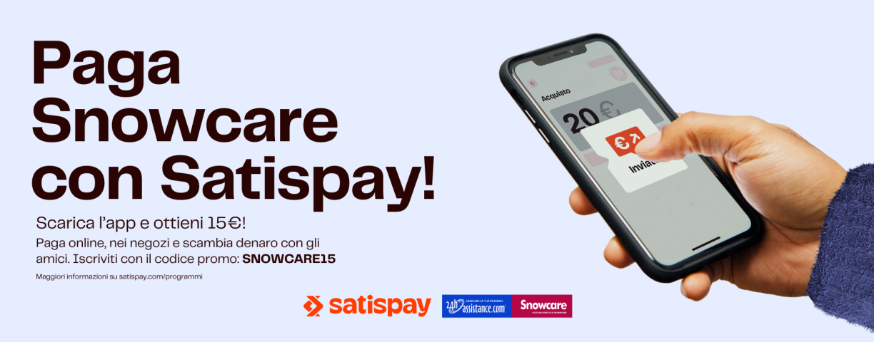 Paga Snowcare con Satispay